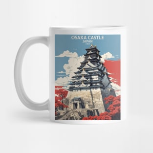 Osaka Castle Japan Vintage Poster Tourism Mug